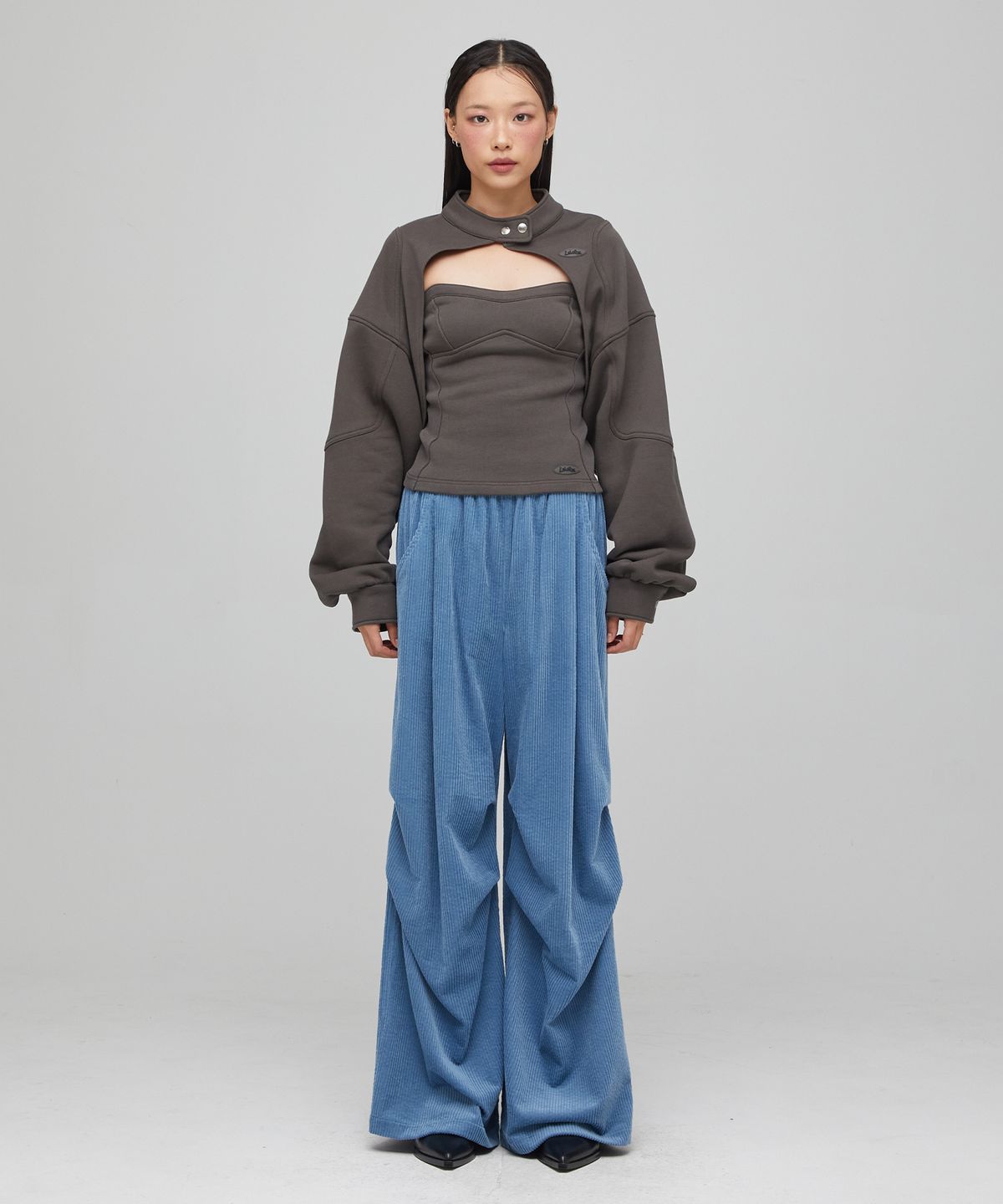 라라폭스(LALAFOX) CORDUROY WIDE PANTS BLUE BQ4WP003
