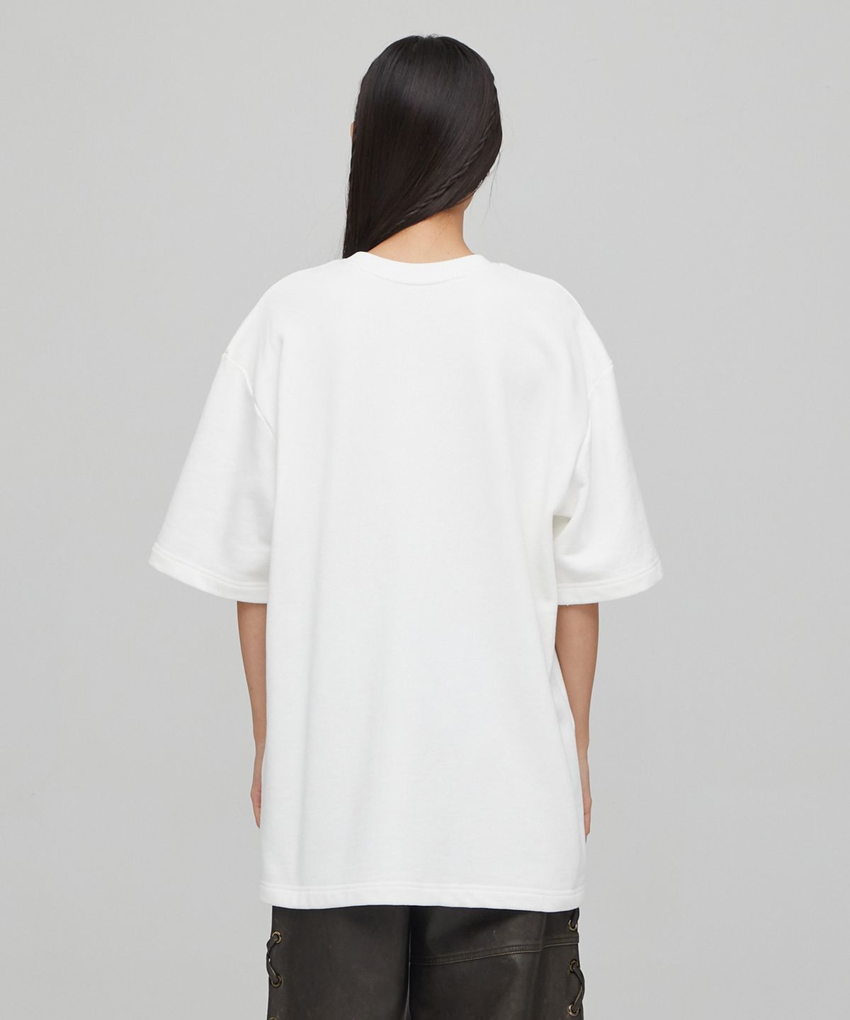 라라폭스(LALAFOX) CORSET PRINTING OVERSIZED SWEAT SHIRT WHITE BQ4CH001