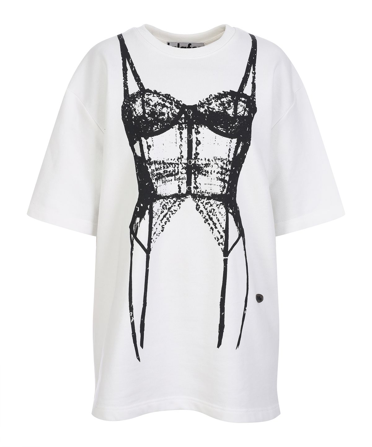 라라폭스(LALAFOX) CORSET PRINTING OVERSIZED SWEAT SHIRT WHITE BQ4CH001