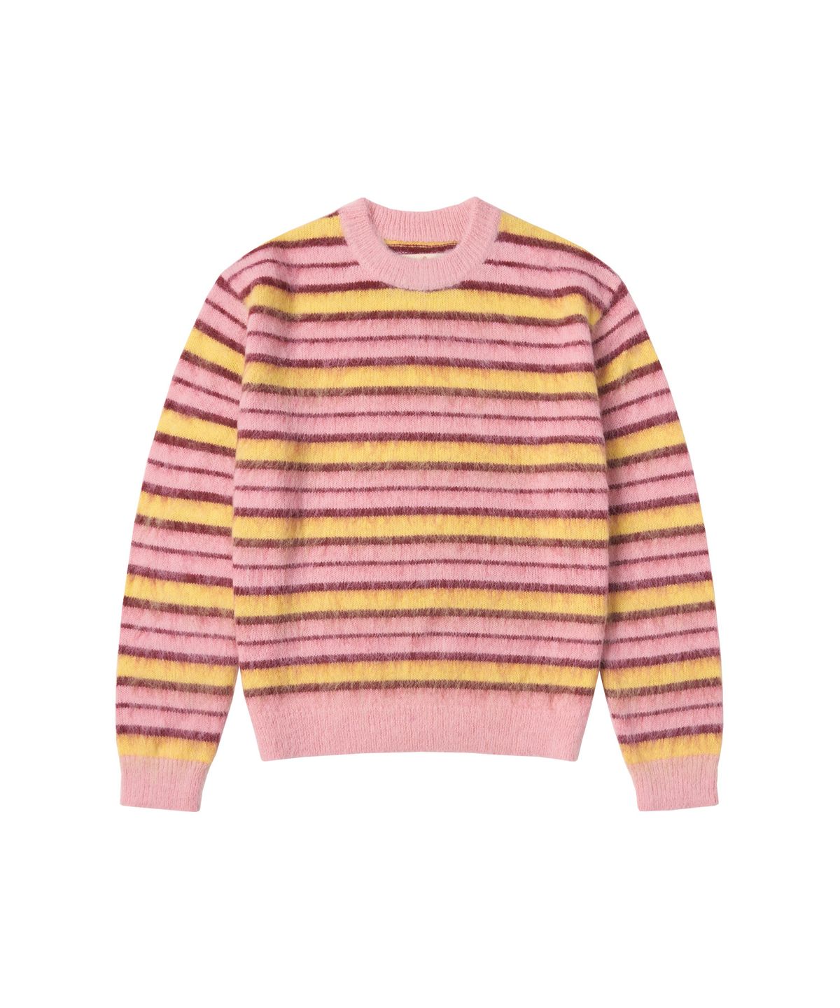 반원 아틀리에(VANONE ATELIER) KN4255 헤어리 스트라이프 니트_Pink