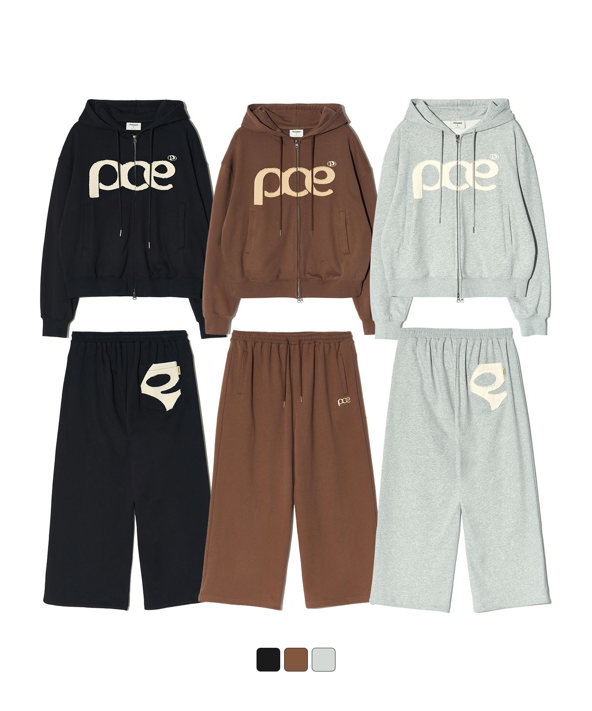 피스메이커(PIECE MAKER) PCE APPLIQUE SWEAT SET UP (4COLORS)