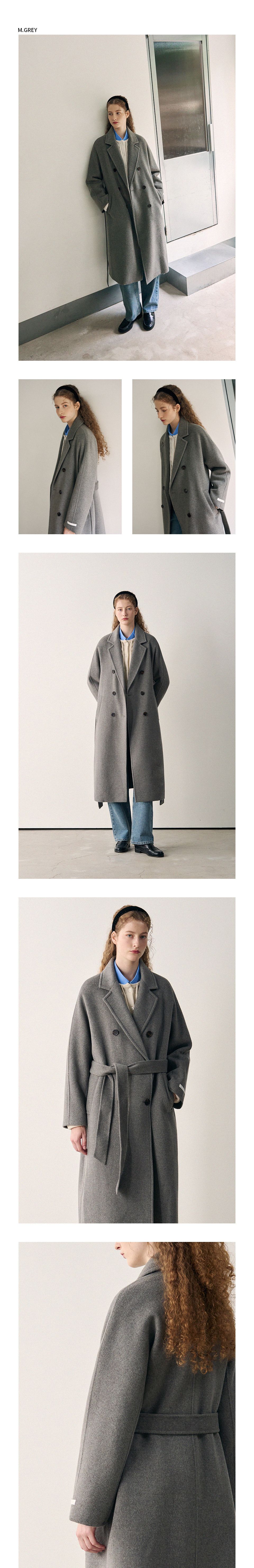 MUSINSA公式 | DRAWFIT WOMEN Our handmade double long coat [BLACK]