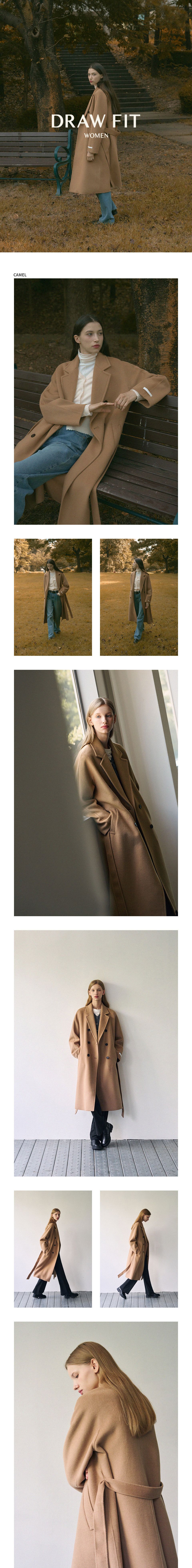 MUSINSA公式 | DRAWFIT WOMEN Our handmade double long coat [BLACK]