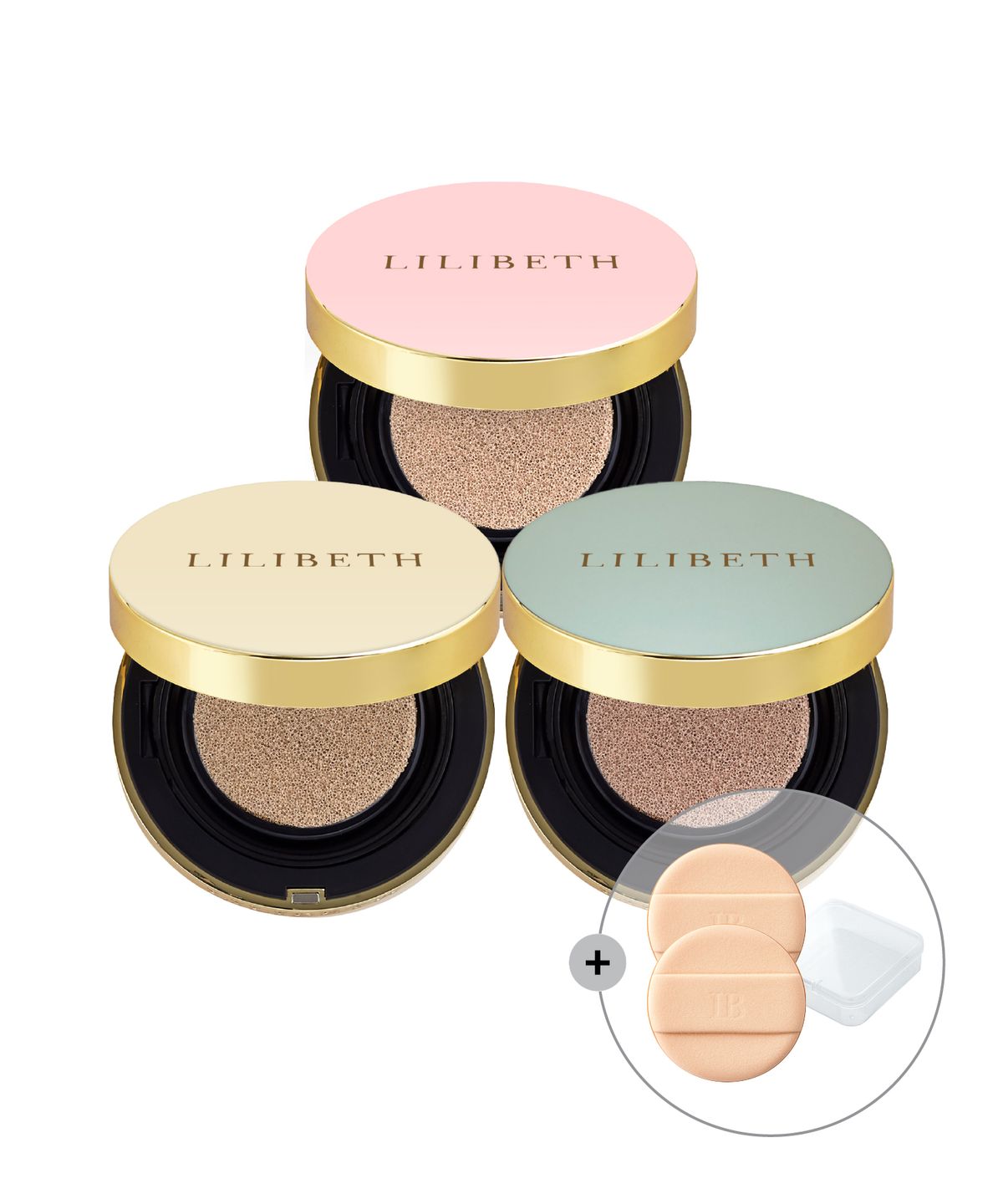 릴리베스(LILIIBETH) 퍼펙트 피팅 풀 커버리지 쿠션 SPF50+ PA+++ (롱래스팅 미스트 쿠션 퍼프 증정)