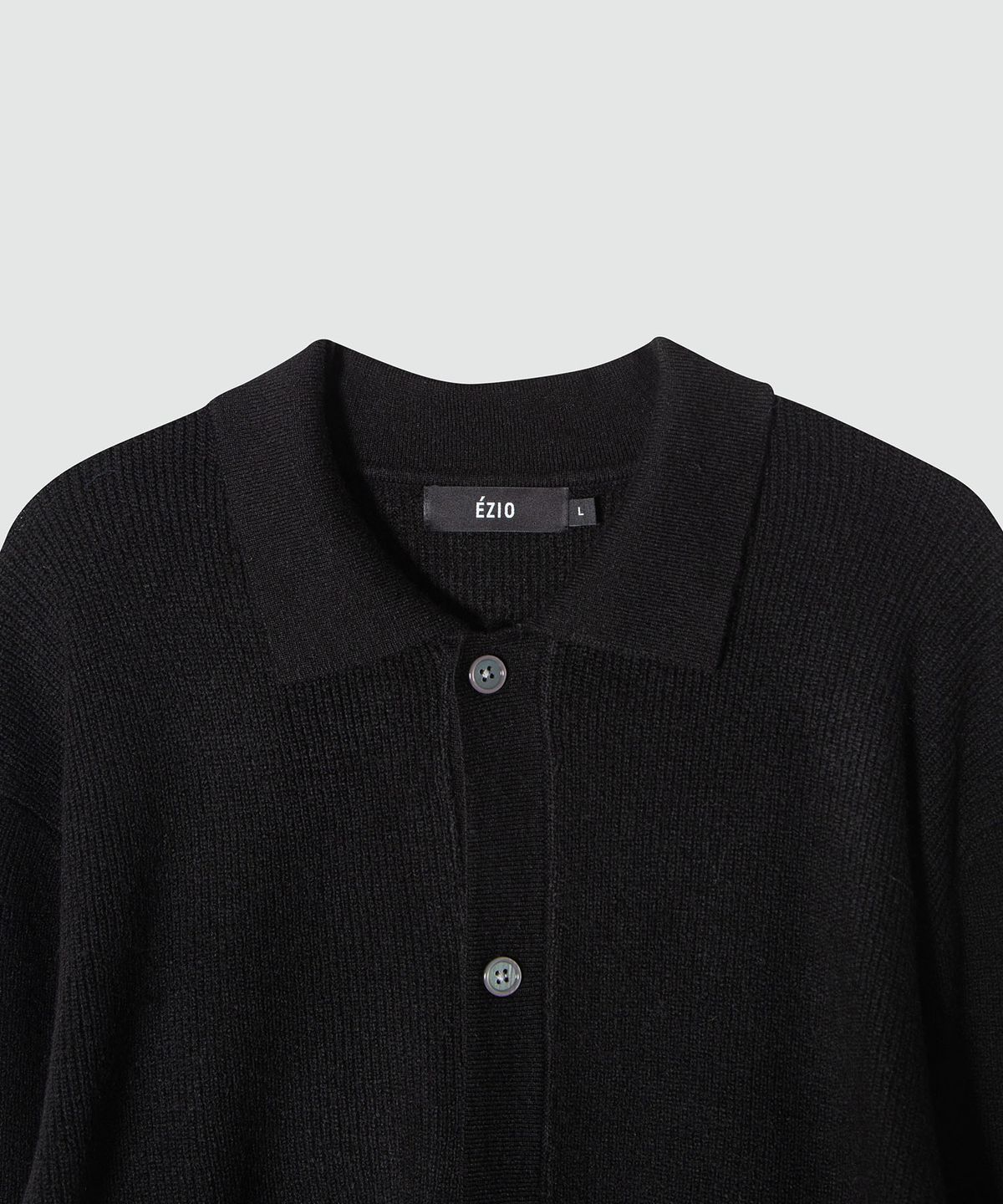 이지오(EZIO) Natural Collar Cardigan_Black