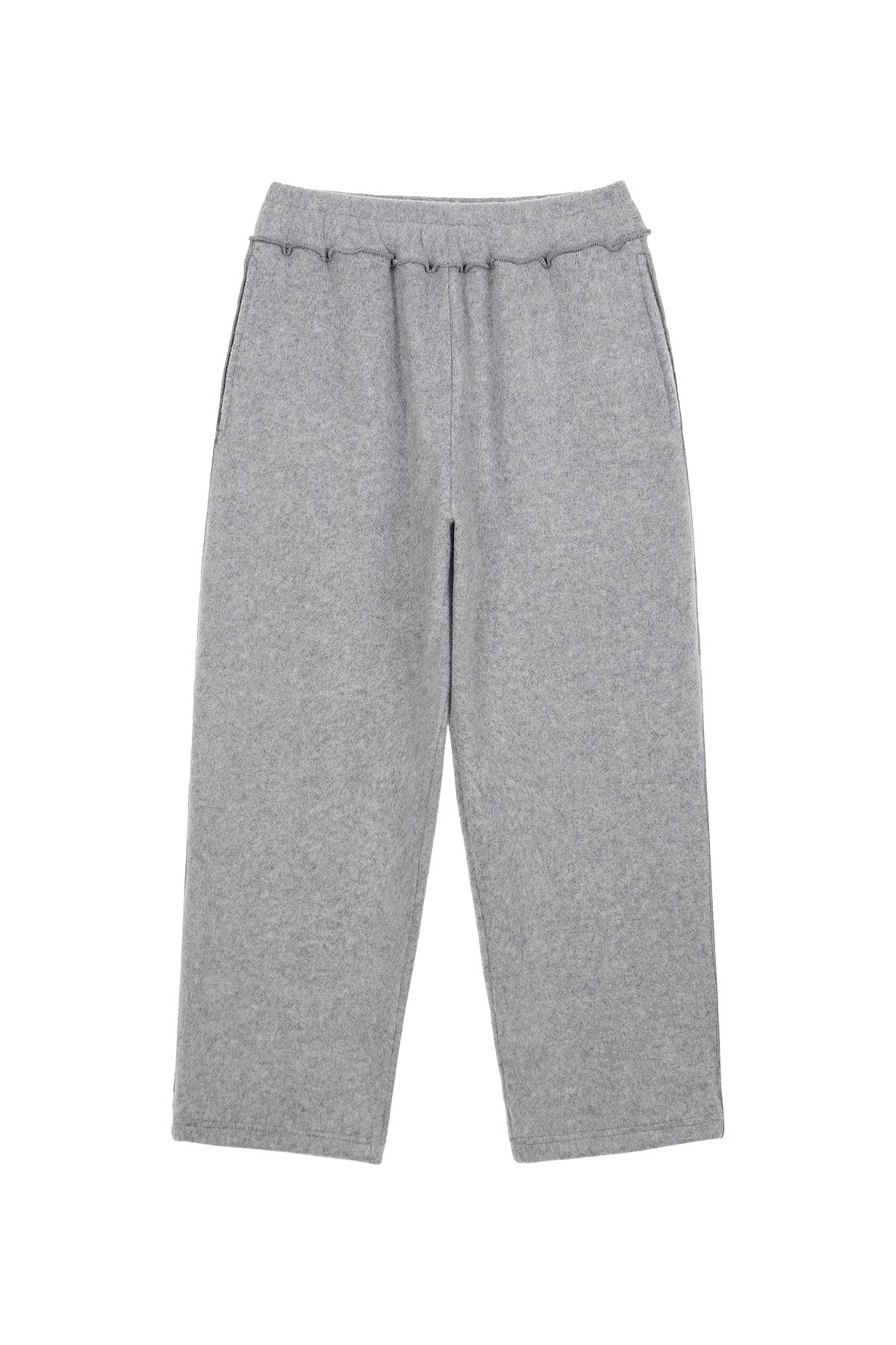다이닛(DEINET) SMOOTH D LOGO KNIT PANTS IN GREY