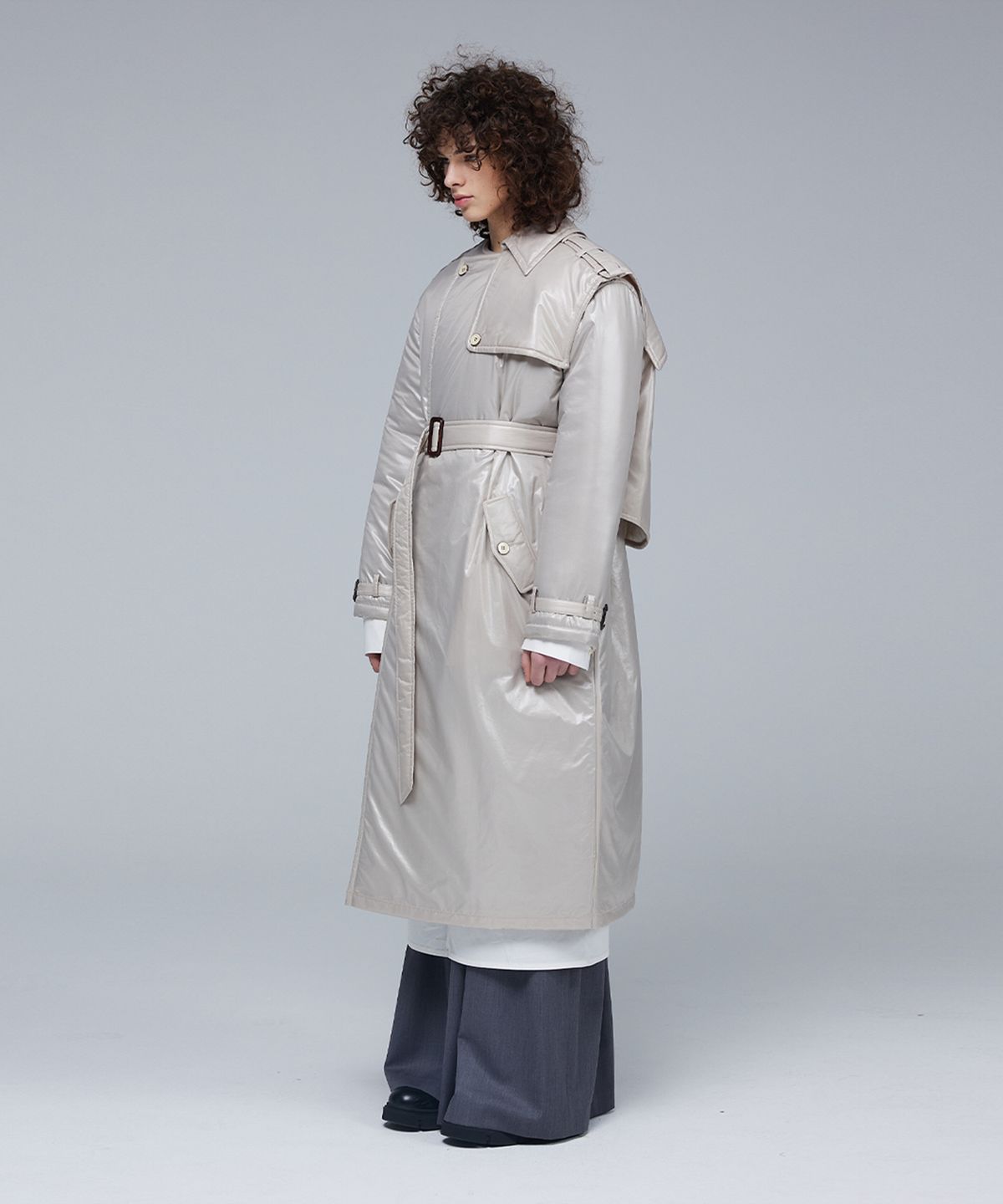 므아므(MMAM) Glossy padding trench coat