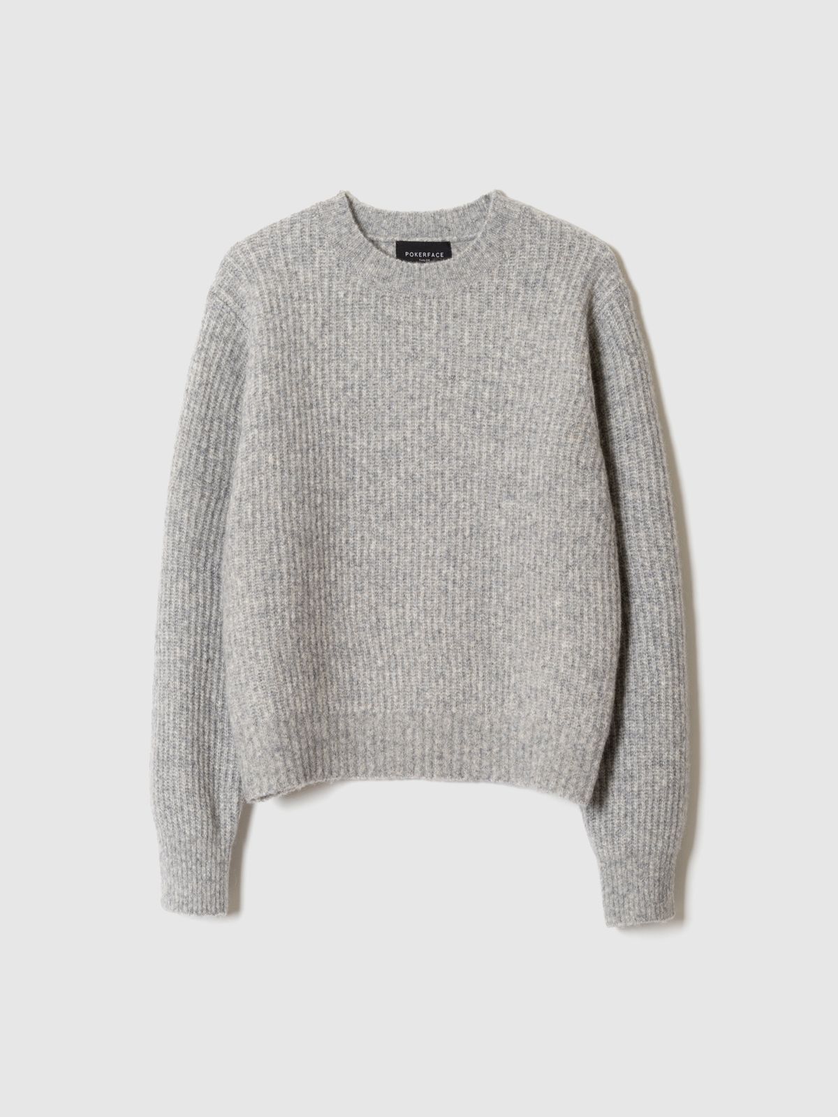 포커페이스(POKERFACE) (W)COMFORT ROUND NECK KINT LIGHT GREY