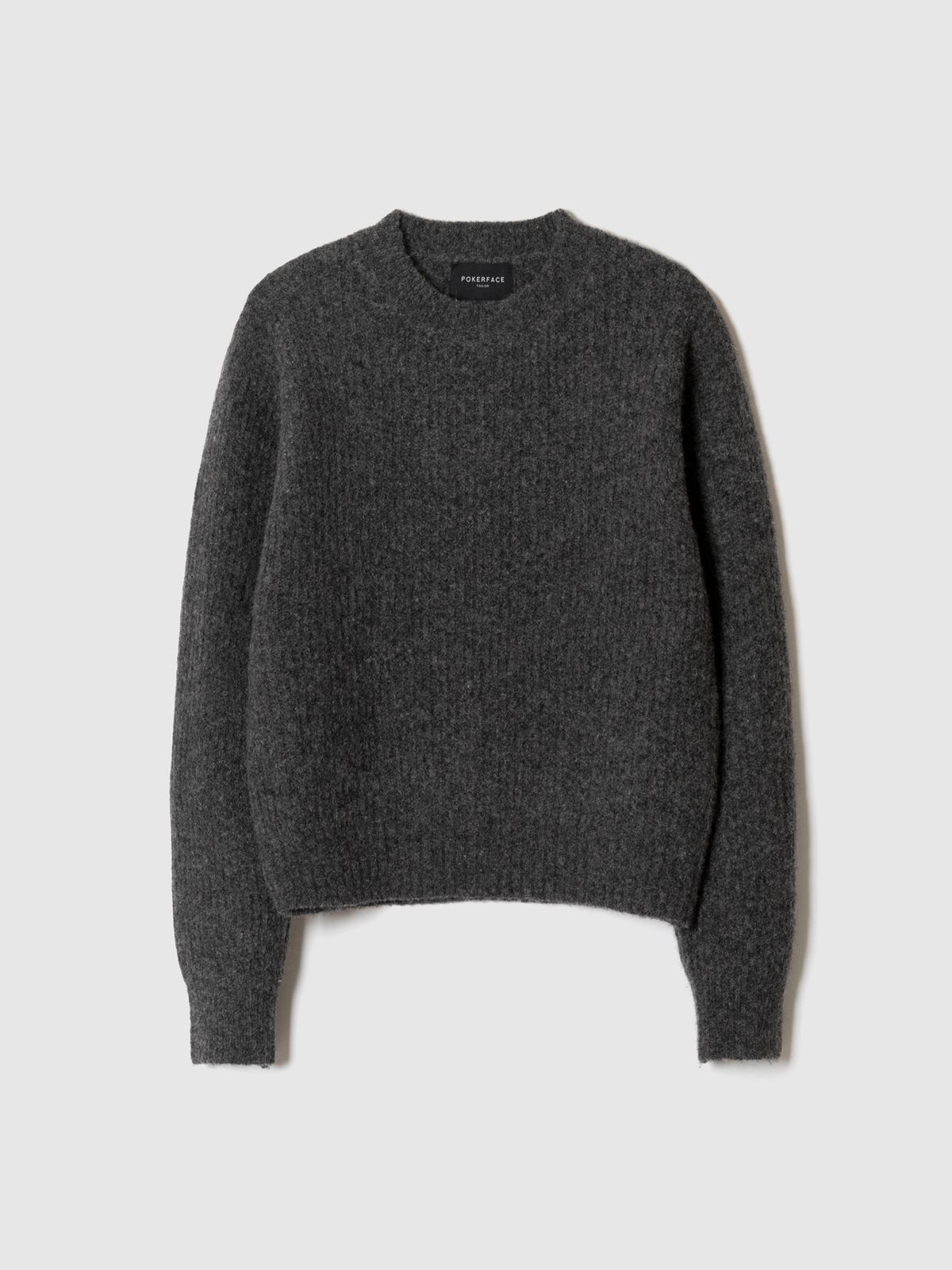 포커페이스(POKERFACE) (W)COMFORT ROUND NECK KINT CHARCOAL