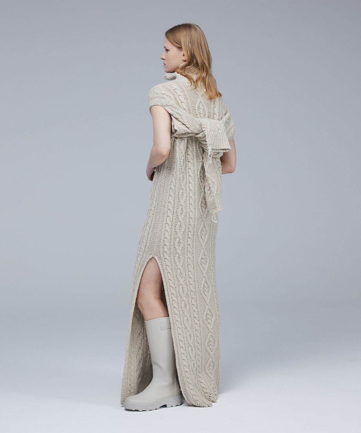 므아므(MMAM) Cable destroyed knit dress