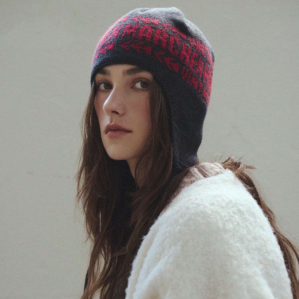 메르헨(MERCHEN) 남여공용 Jacquard logo earflap_7color