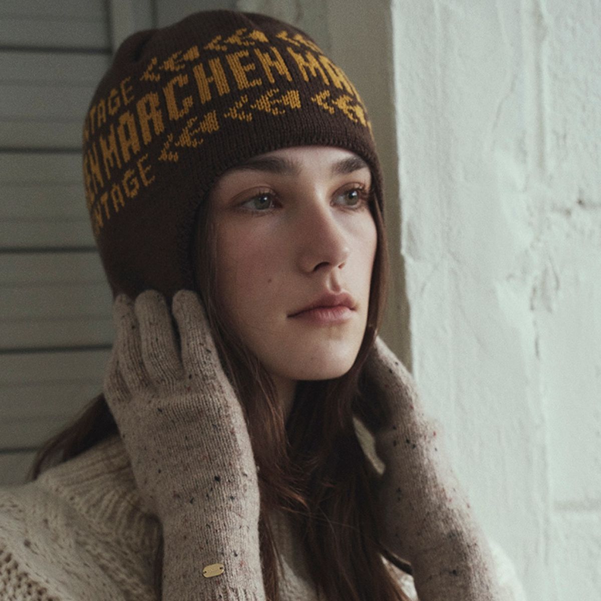 메르헨(MERCHEN) 남여공용 Jacquard logo earflap_7color