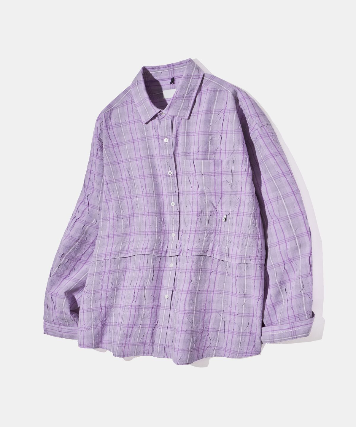 다이아몬드 레이라(DIAMOND LAYLA) Detachable Crease Check Shirt S167 Pale Pink Purple