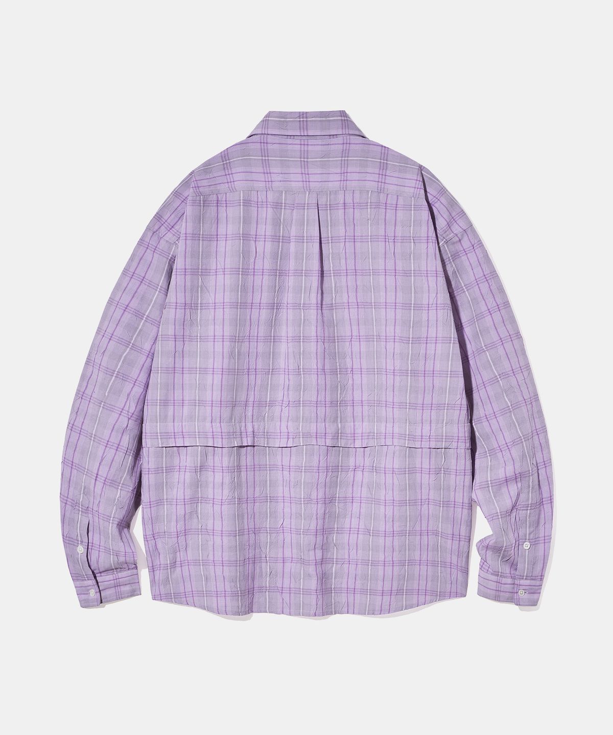 다이아몬드 레이라(DIAMOND LAYLA) Detachable Crease Check Shirt S167 Pale Pink Purple