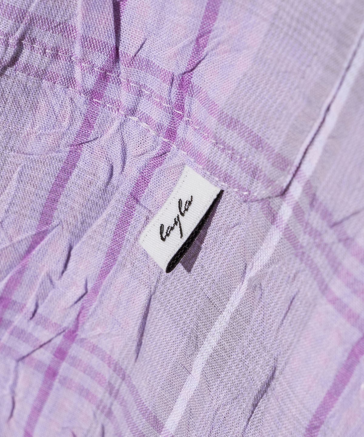 다이아몬드 레이라(DIAMOND LAYLA) Detachable Crease Check Shirt S167 Pale Pink Purple