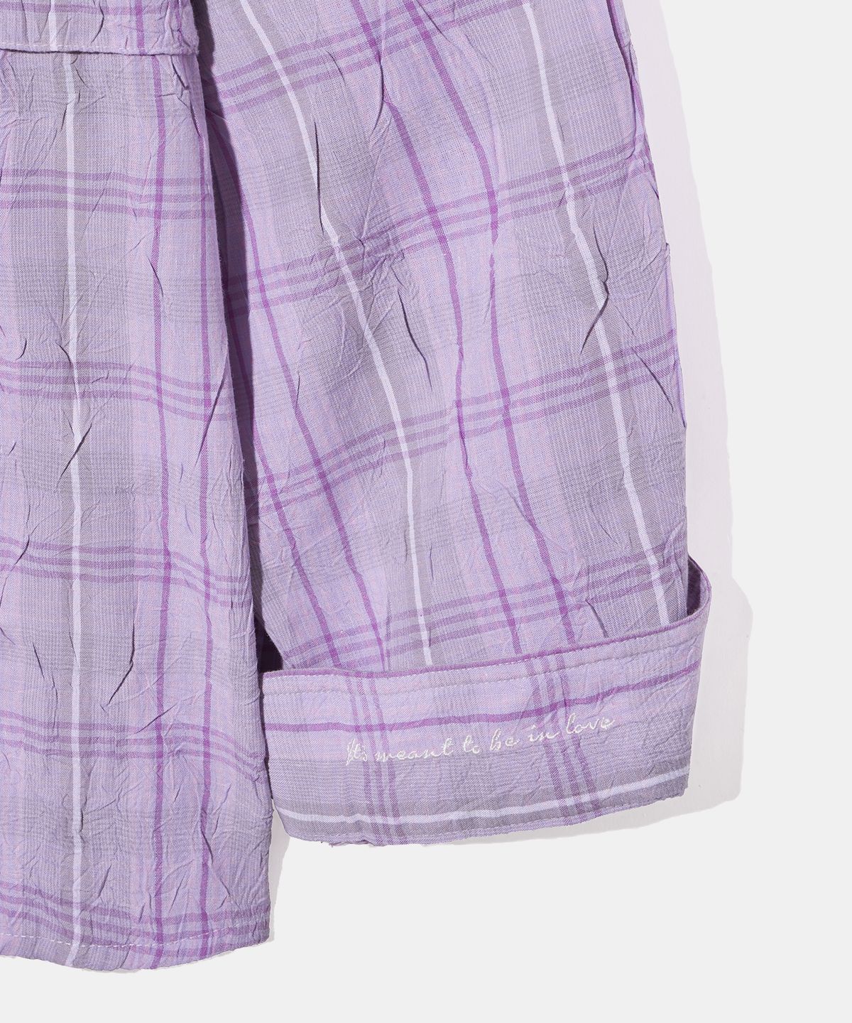 다이아몬드 레이라(DIAMOND LAYLA) Detachable Crease Check Shirt S167 Pale Pink Purple