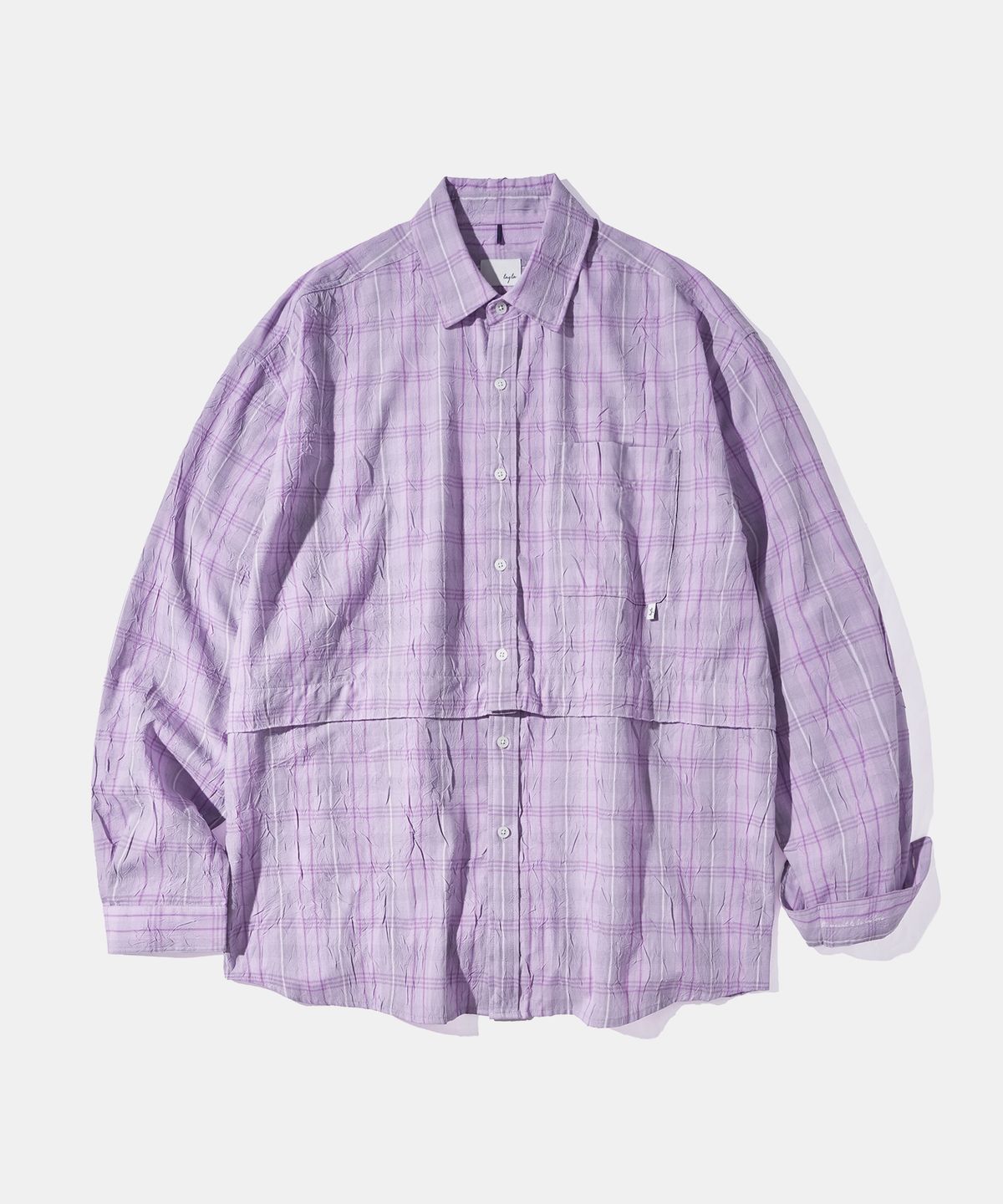 다이아몬드 레이라(DIAMOND LAYLA) Detachable Crease Check Shirt S167 Pale Pink Purple