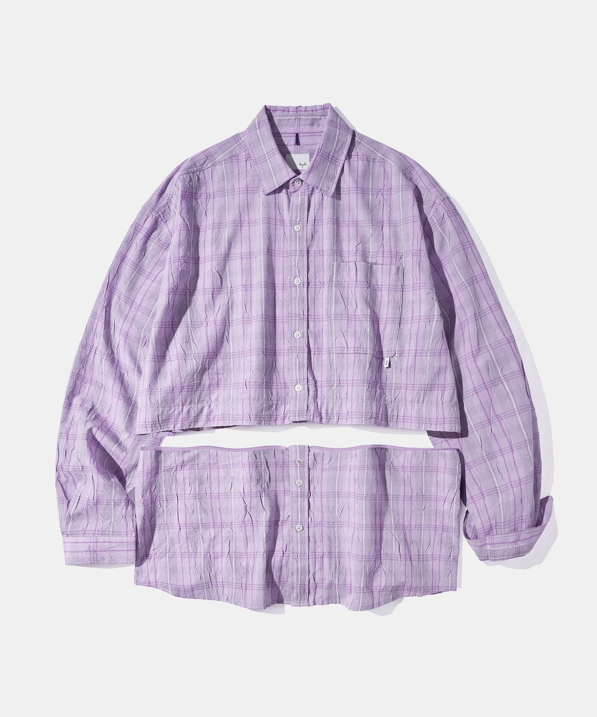 다이아몬드 레이라(DIAMOND LAYLA) Detachable Crease Check Shirt S167 Pale Pink Purple