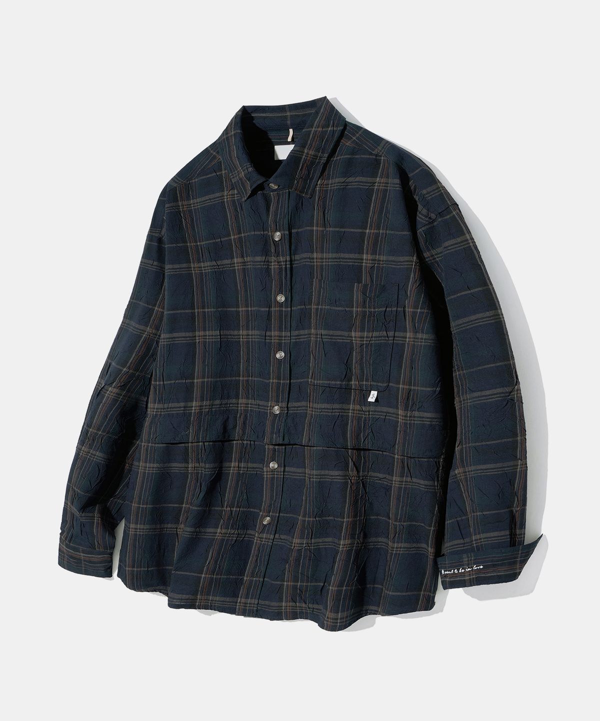 다이아몬드 레이라(DIAMOND LAYLA) Detachable Crease Check Shirt S167 Faded Navy