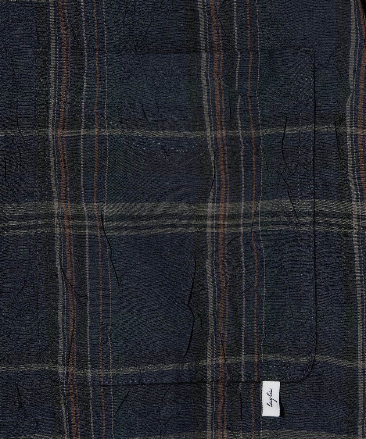 다이아몬드 레이라(DIAMOND LAYLA) Detachable Crease Check Shirt S167 Faded Navy