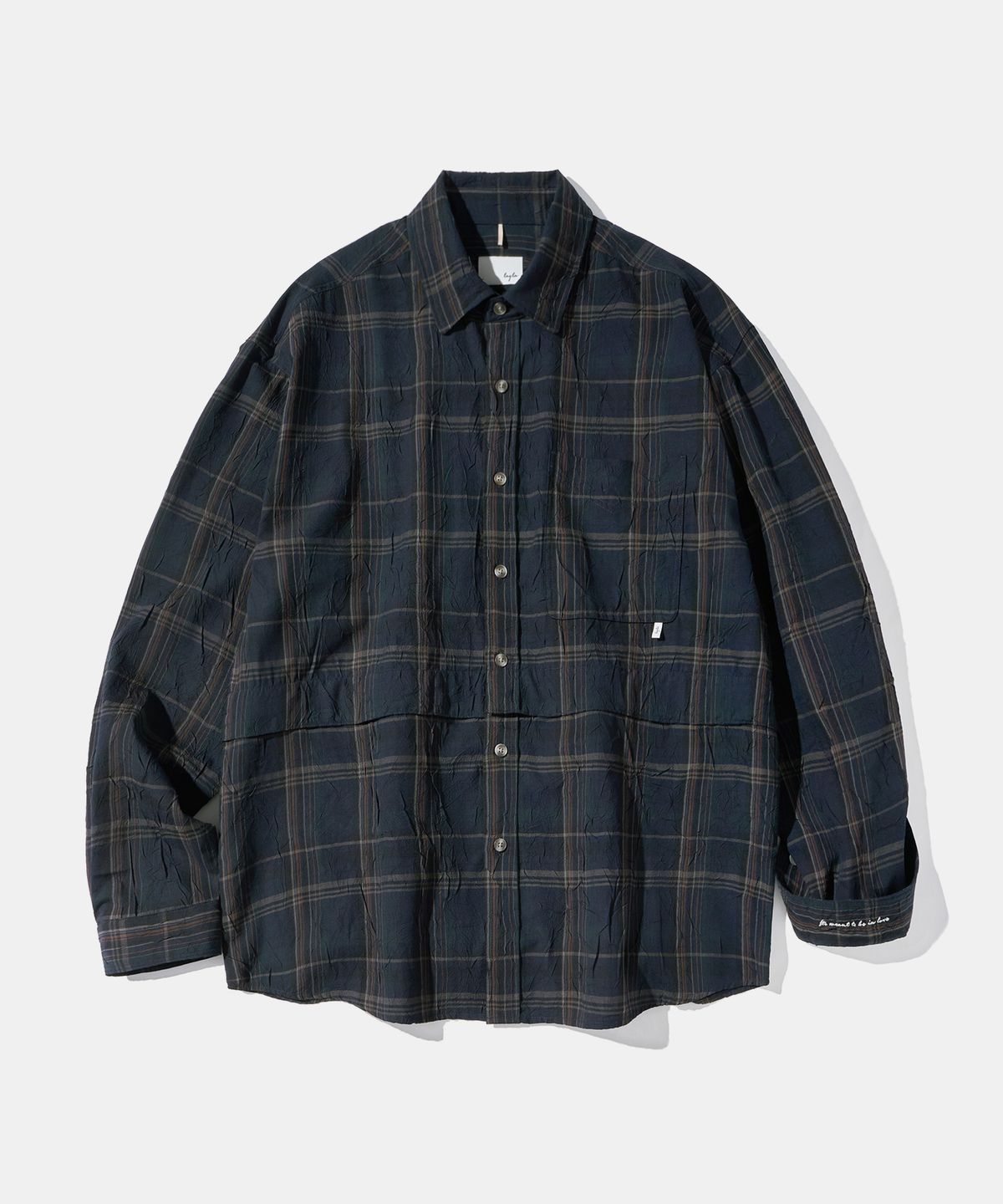 다이아몬드 레이라(DIAMOND LAYLA) Detachable Crease Check Shirt S167 Faded Navy