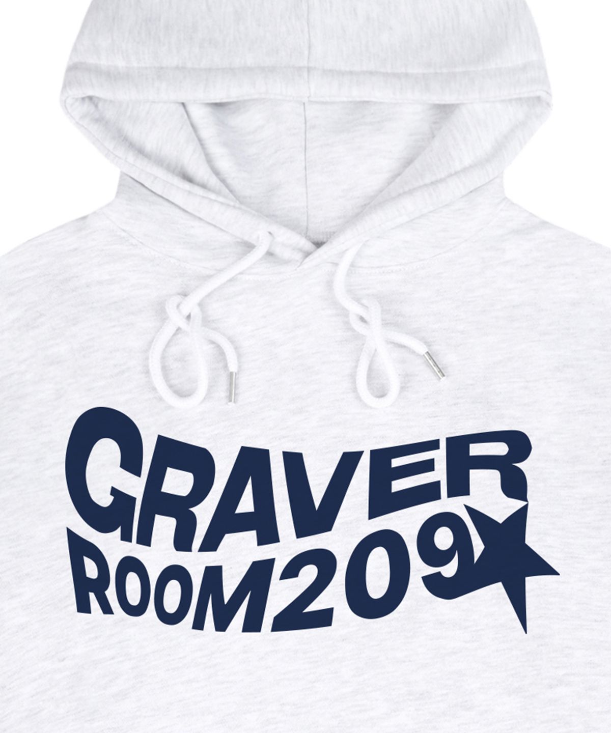 그레이버(GRAVER) [UNISEX]웨이브 스타 로고 후드티_멜란지화이트