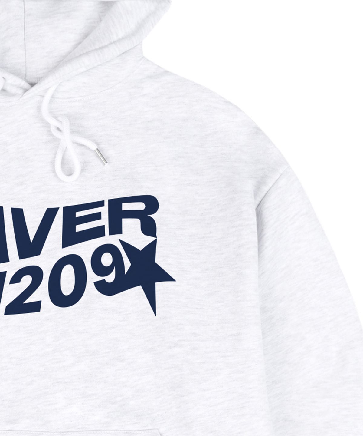 그레이버(GRAVER) [UNISEX]웨이브 스타 로고 후드티_멜란지화이트