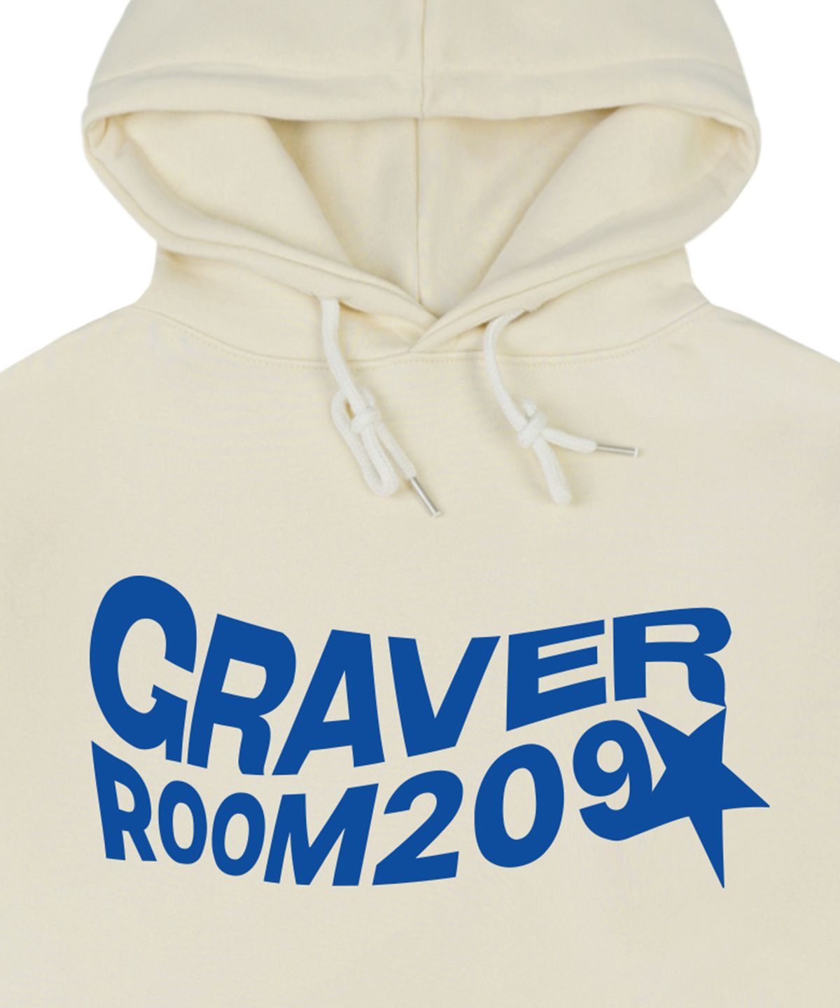 그레이버(GRAVER) [UNISEX]웨이브 스타 로고 후드티_크림