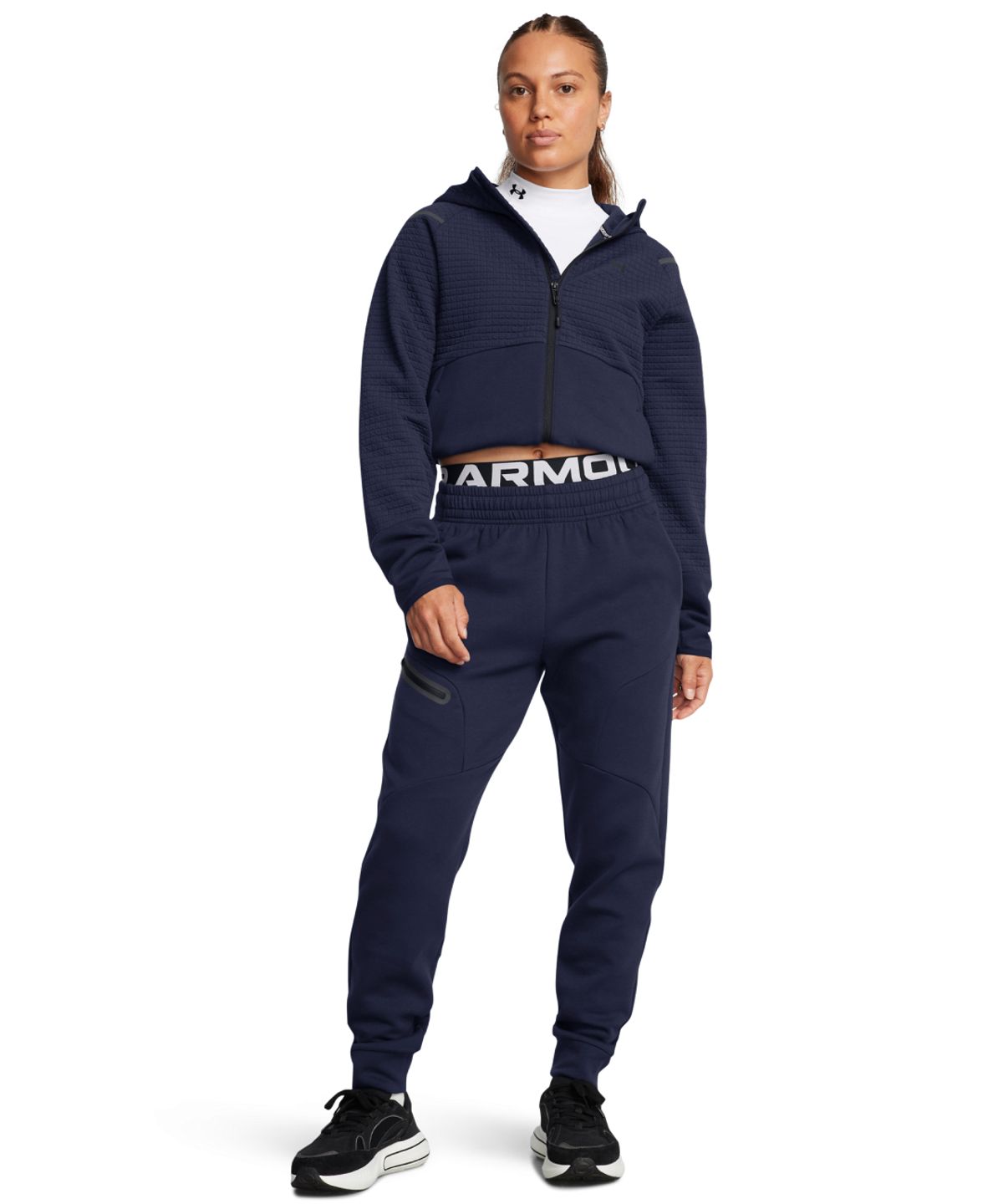 언더아머(UNDERARMOUR) 여성 언스타퍼블 플리스 그리드 풀 집1389842-410