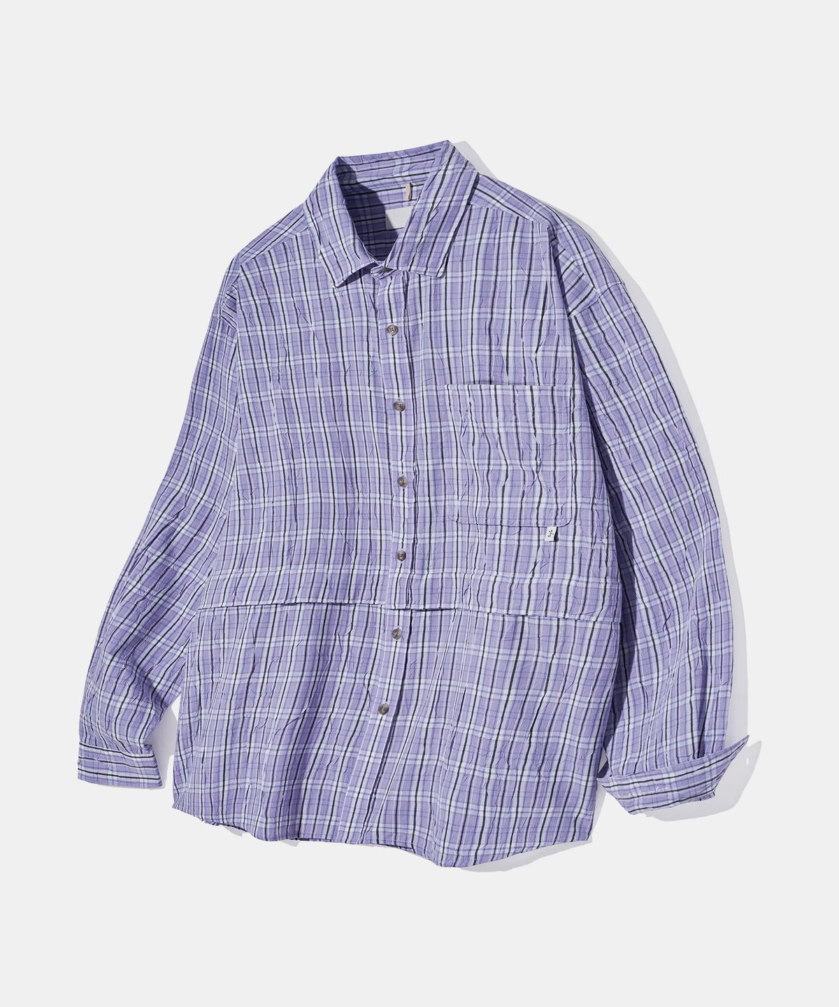 다이아몬드 레이라(DIAMOND LAYLA) Detachable Crease Check Shirt S167 Purple Black