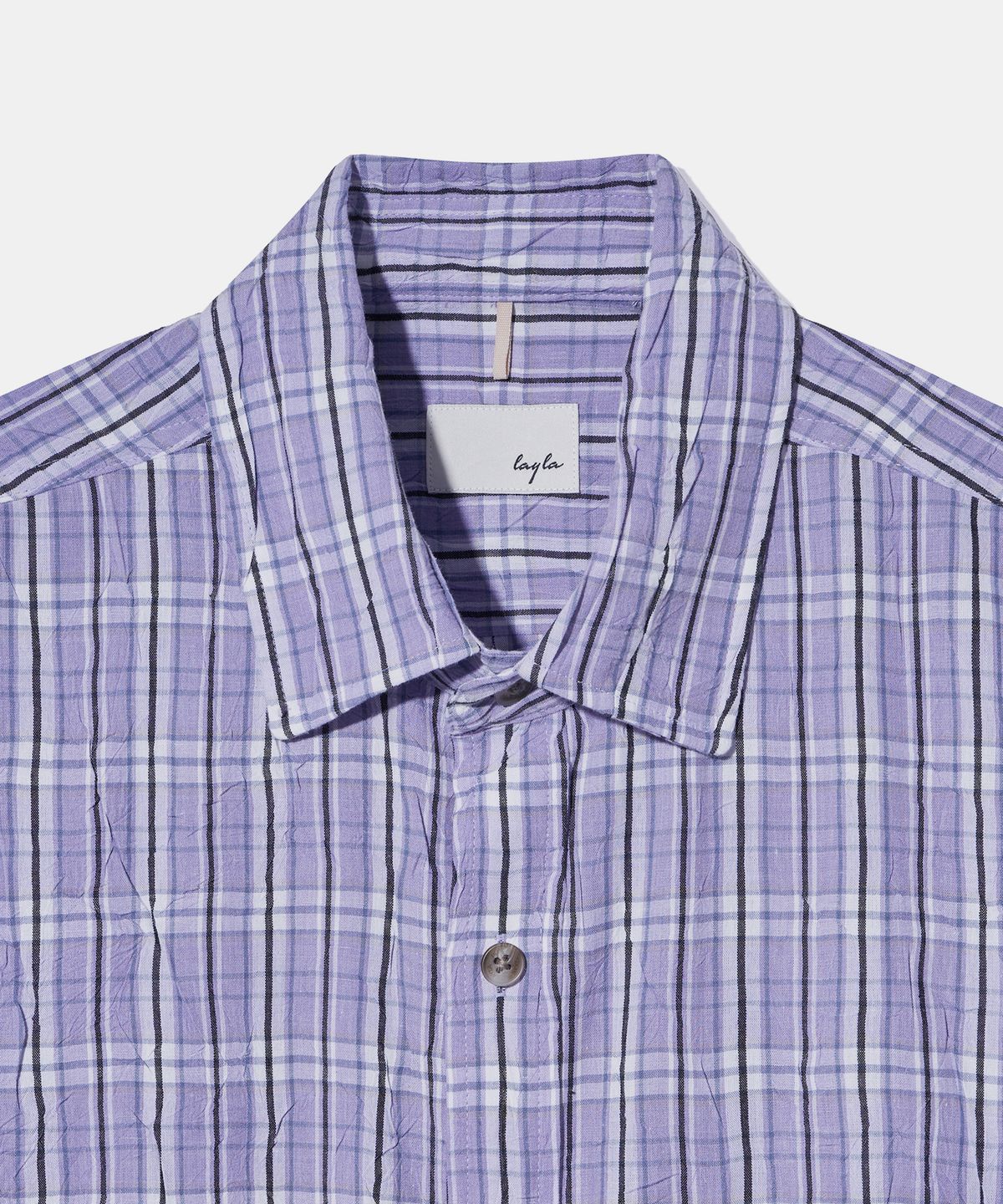 다이아몬드 레이라(DIAMOND LAYLA) Detachable Crease Check Shirt S167 Purple Black