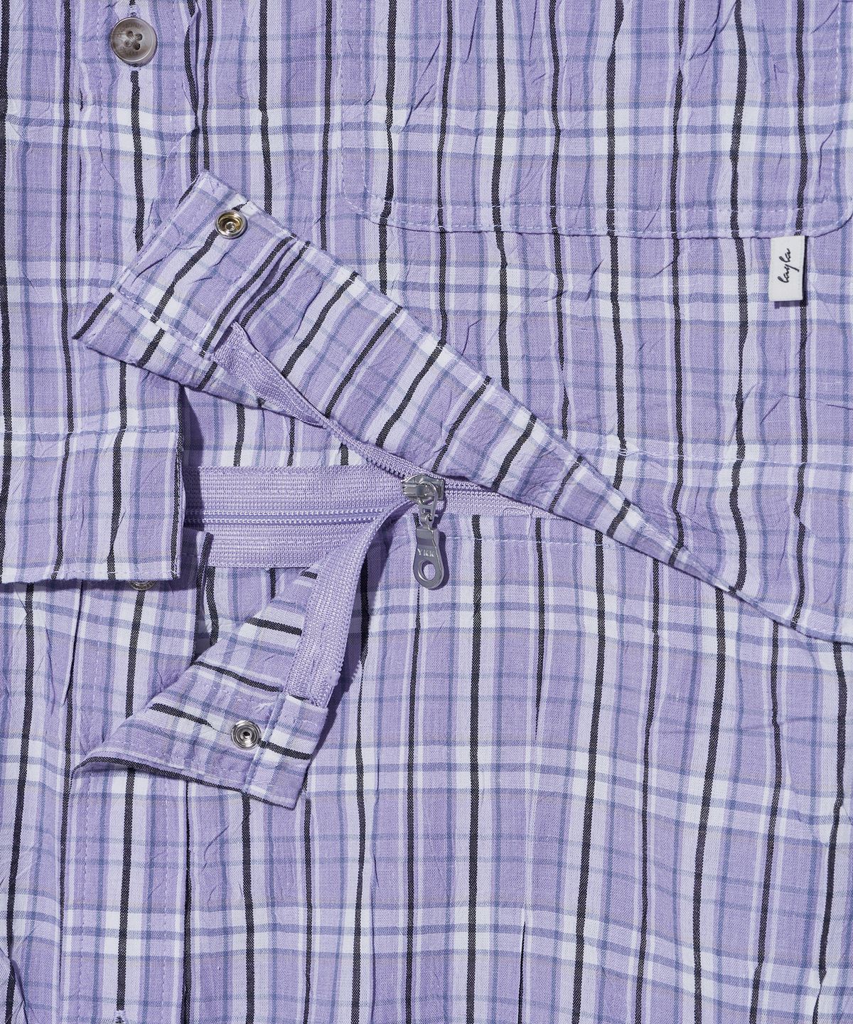 다이아몬드 레이라(DIAMOND LAYLA) Detachable Crease Check Shirt S167 Purple Black