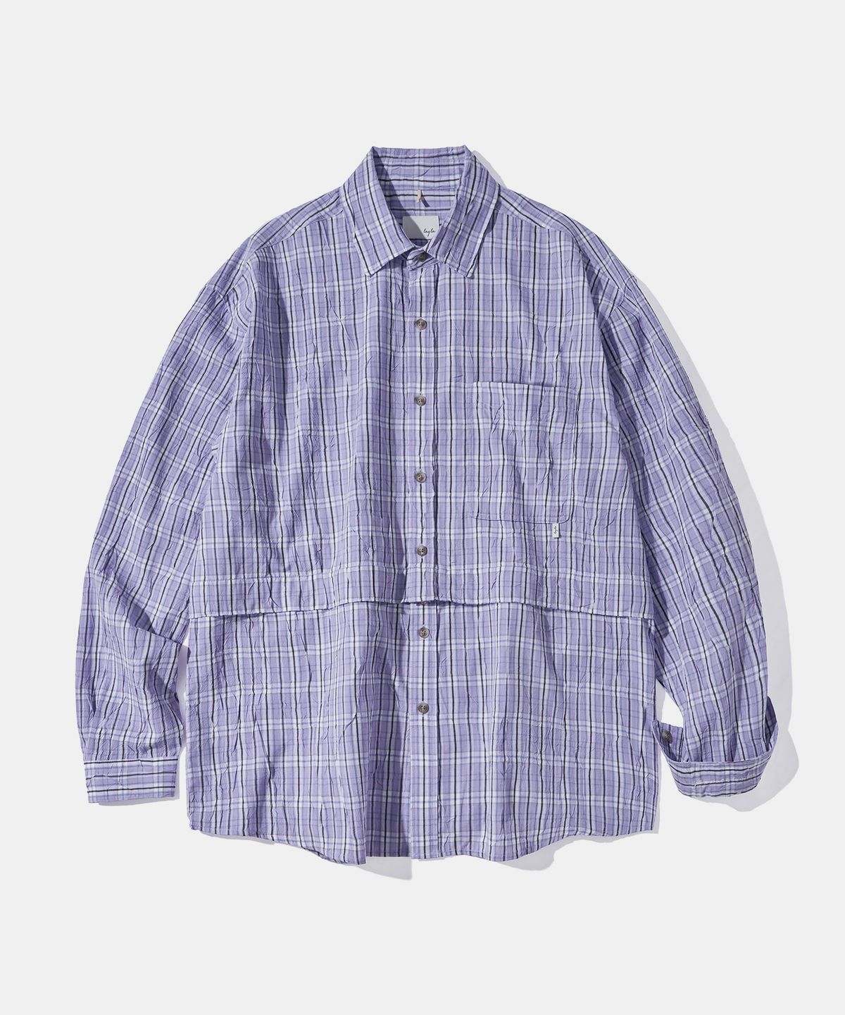 다이아몬드 레이라(DIAMOND LAYLA) Detachable Crease Check Shirt S167 Purple Black