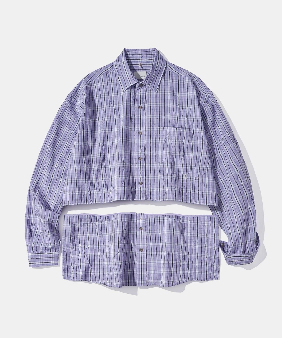 다이아몬드 레이라(DIAMOND LAYLA) Detachable Crease Check Shirt S167 Purple Black
