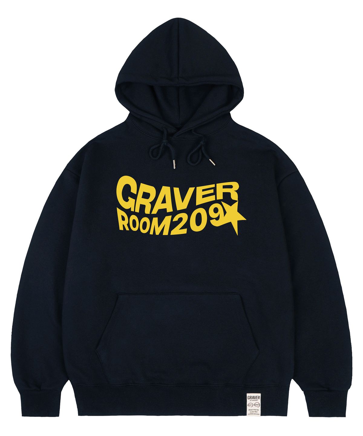 그레이버(GRAVER) [UNISEX]웨이브 스타 로고 후드티_4color