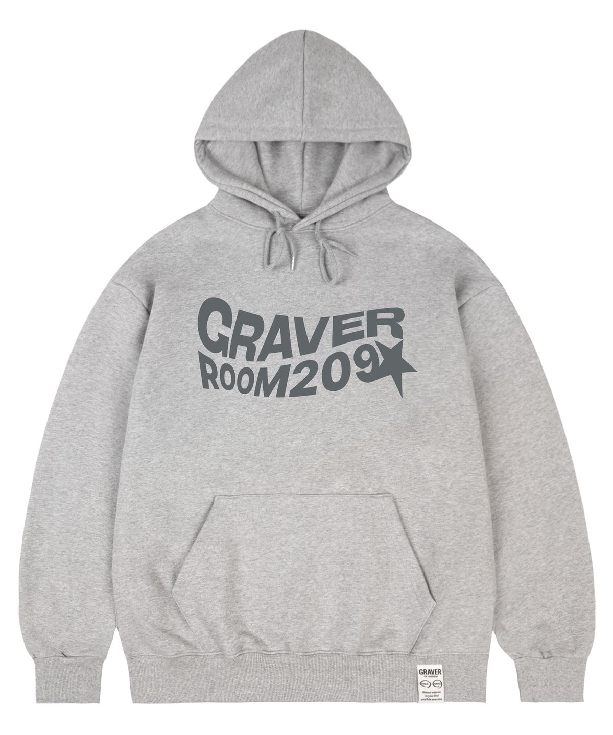 그레이버(GRAVER) [UNISEX]웨이브 스타 로고 후드티_4color