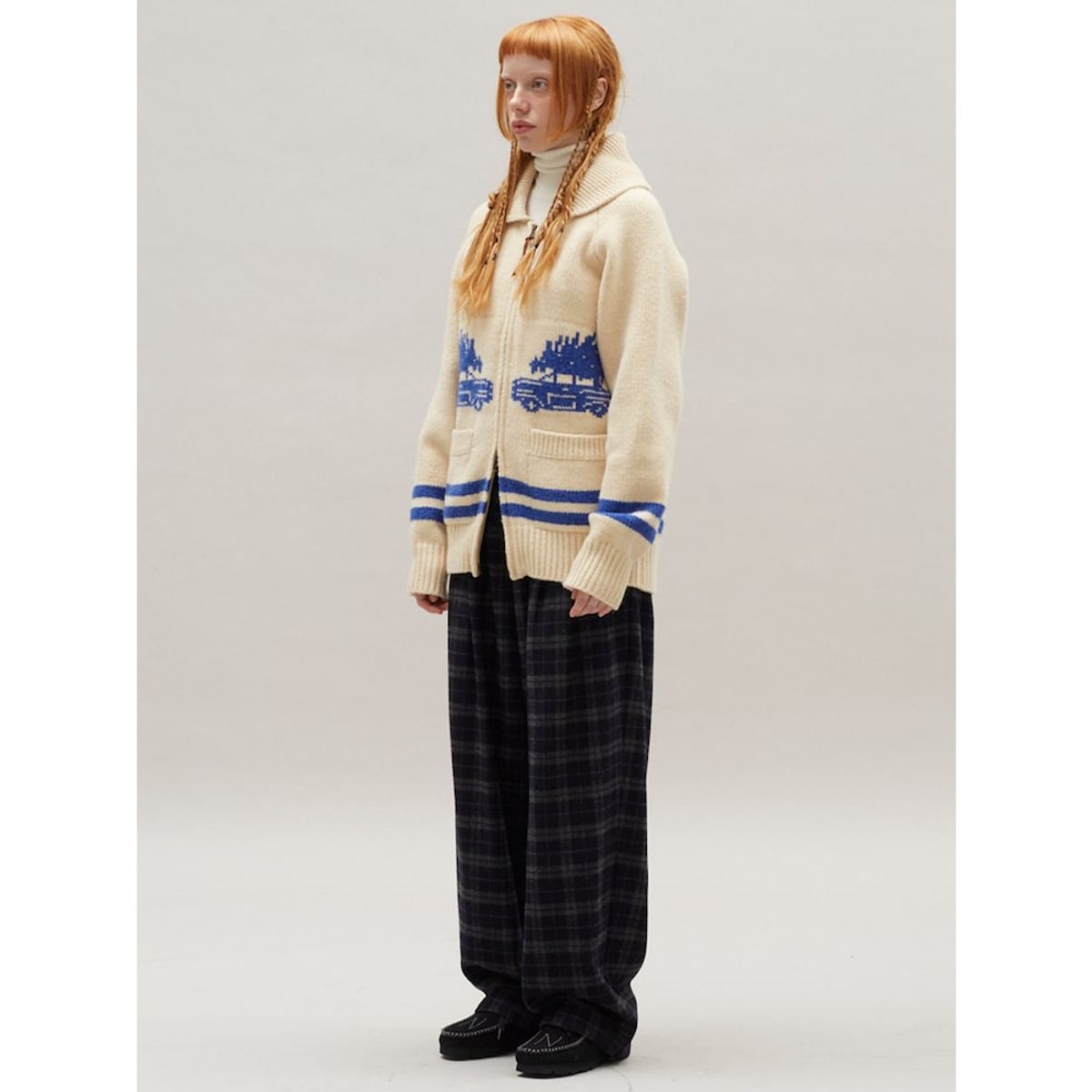 샌드 사운드(SAND SOUND) Car Graphics Cowichan Cardigan  Ivory