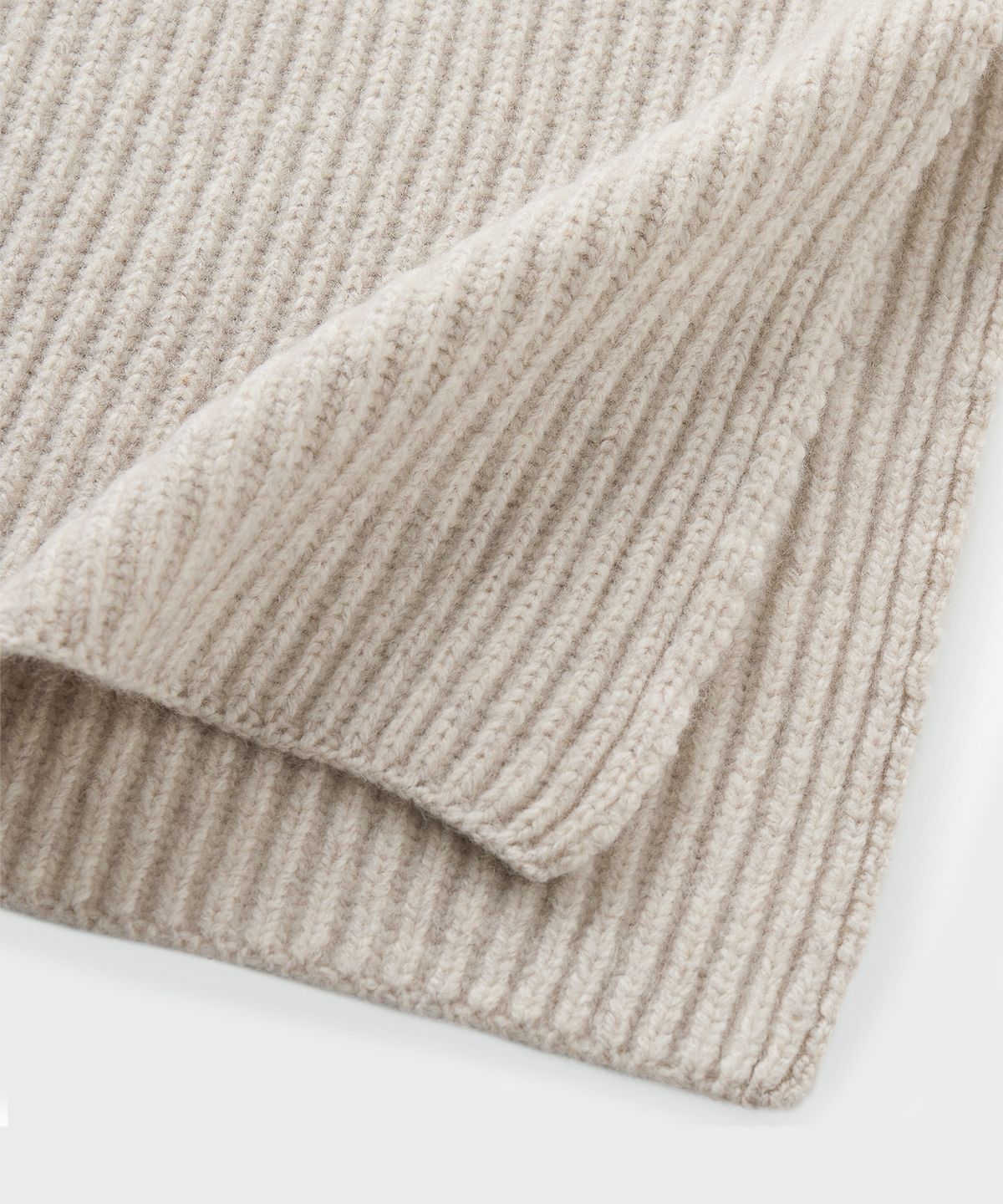 브랜디드(BRANDED) RIBBED KNIT MUFFLER [LIGHT OATMEAL]