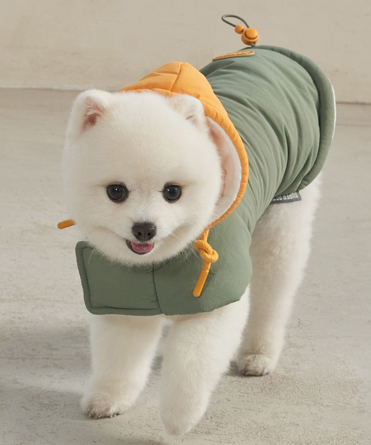 슈퍼펫(SUPERPET) 강아지 겨울옷 망토패딩 올리브그레이