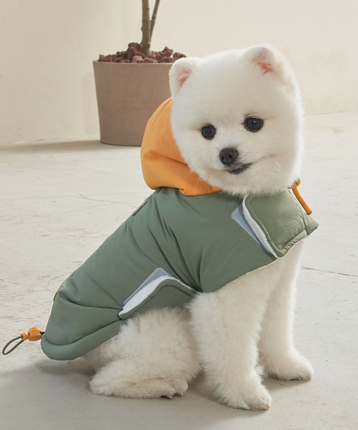 슈퍼펫(SUPERPET) 강아지 겨울옷 망토패딩 올리브그레이