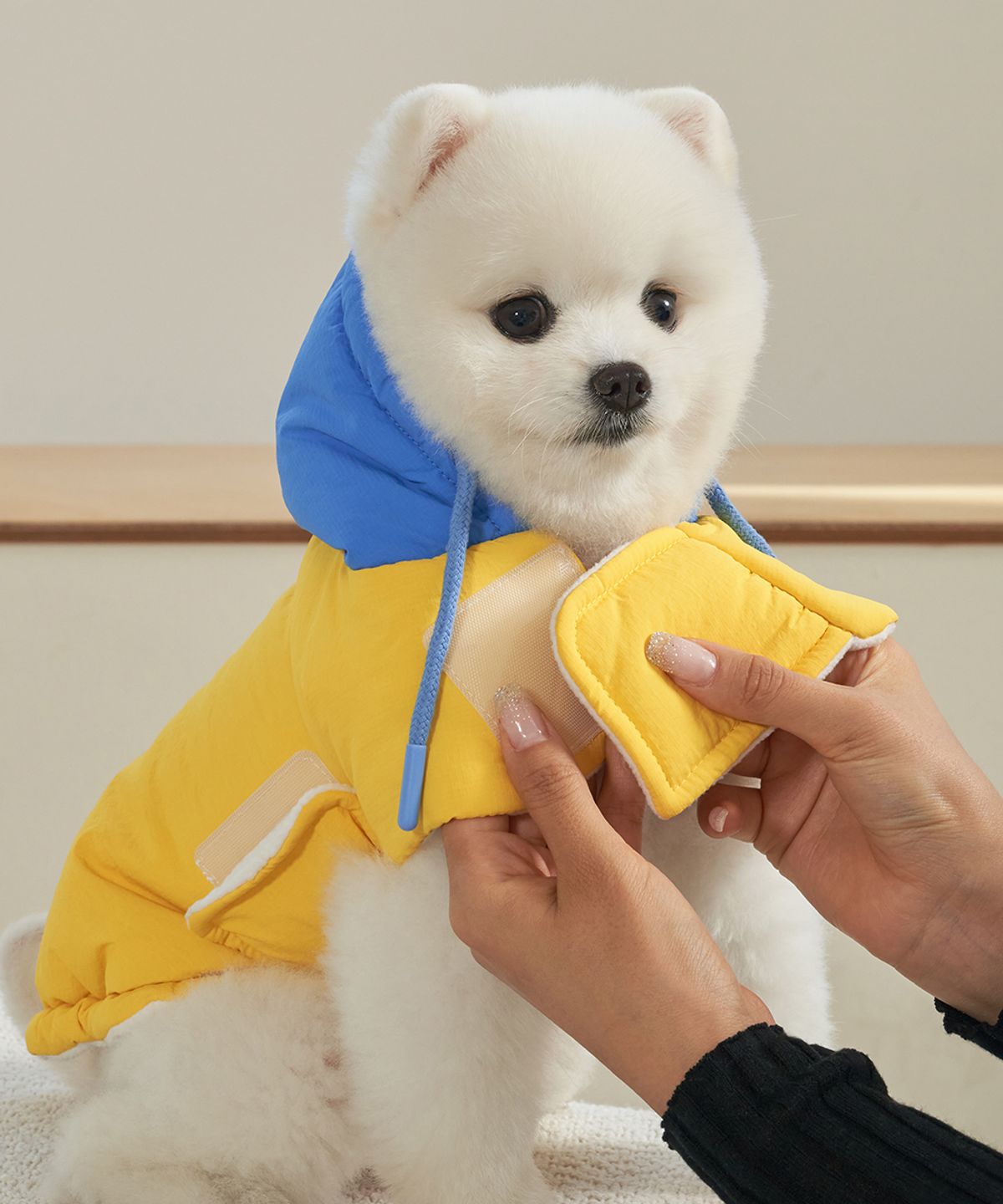슈퍼펫(SUPERPET) 강아지 겨울옷 망토패딩 옐로우