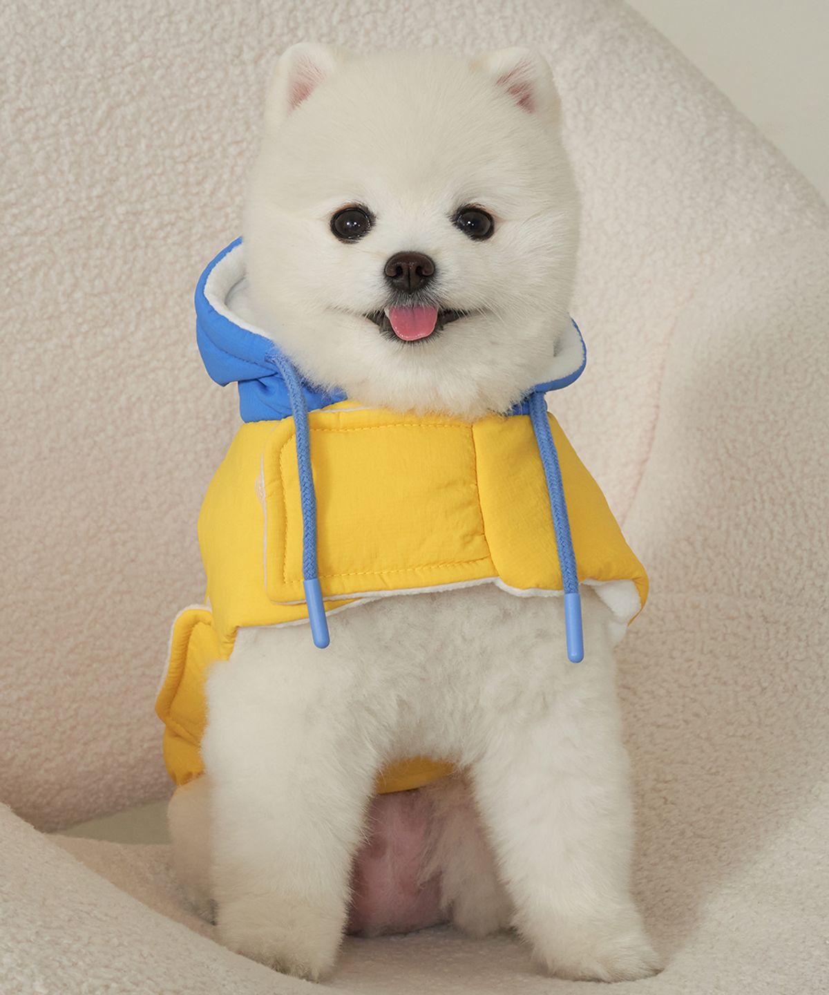 슈퍼펫(SUPERPET) 강아지 겨울옷 망토패딩 옐로우