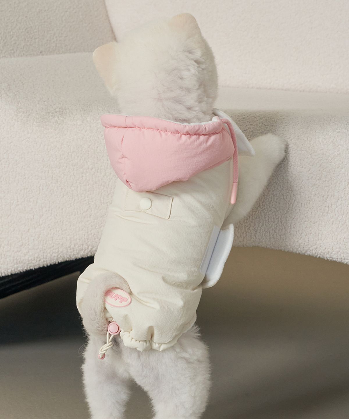 슈퍼펫(SUPERPET) 강아지 겨울옷 망토패딩 아이보리