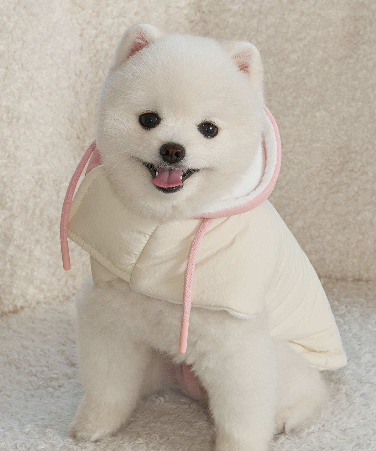 슈퍼펫(SUPERPET) 강아지 겨울옷 망토패딩 아이보리