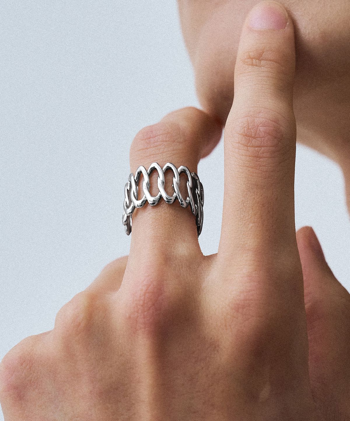 스칼렛또블랙(SCALETTOBLACK) RSM024 Oval Pattern Open Ring