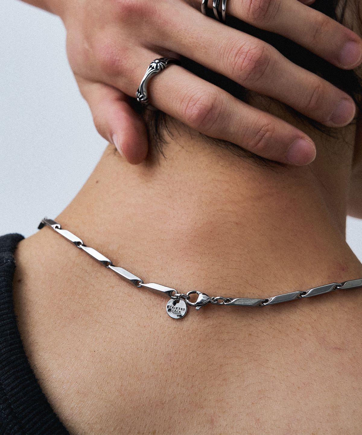 스칼렛또블랙(SCALETTOBLACK) RSM019 Bamboo Chain Necklace