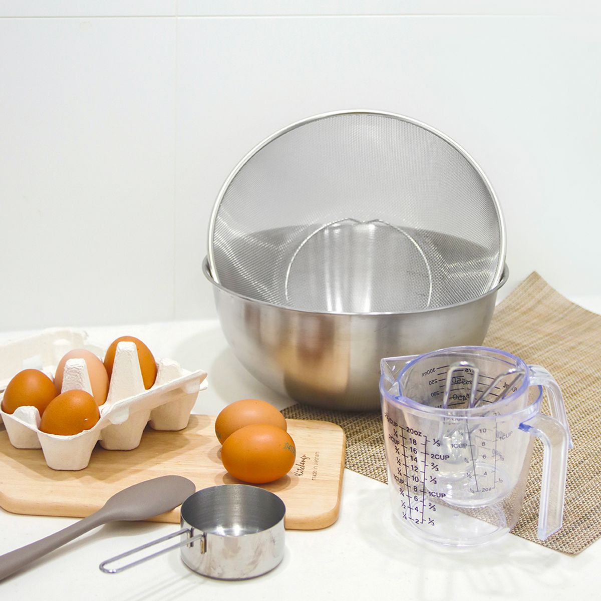 키친구(KITCHENGU) 스텐 믹싱볼 스텐볼 + 채망 채반 세트 26cm