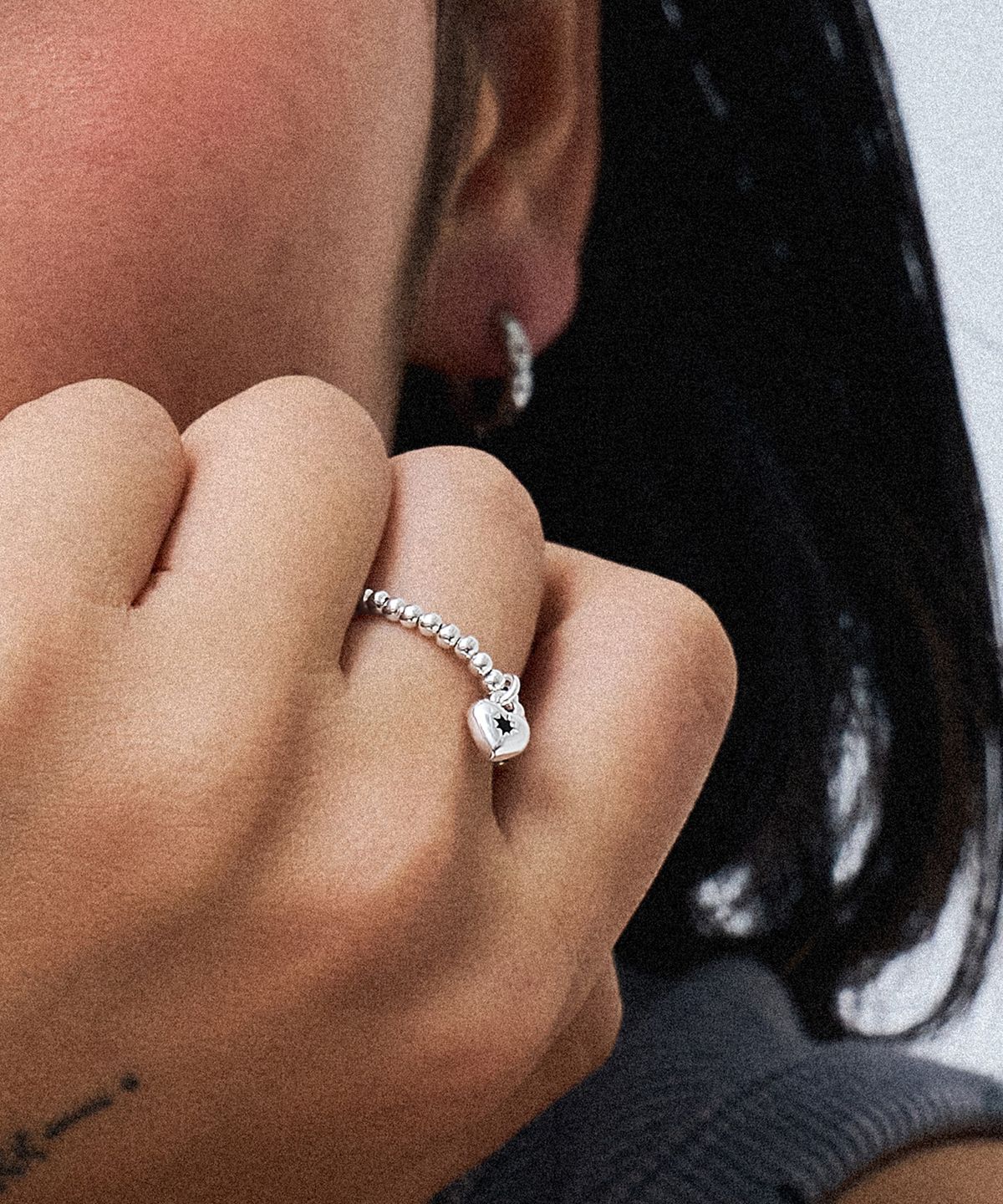 스칼렛또(SCALETTO) RS012 Silver925 Heart Pendent Beads Ring