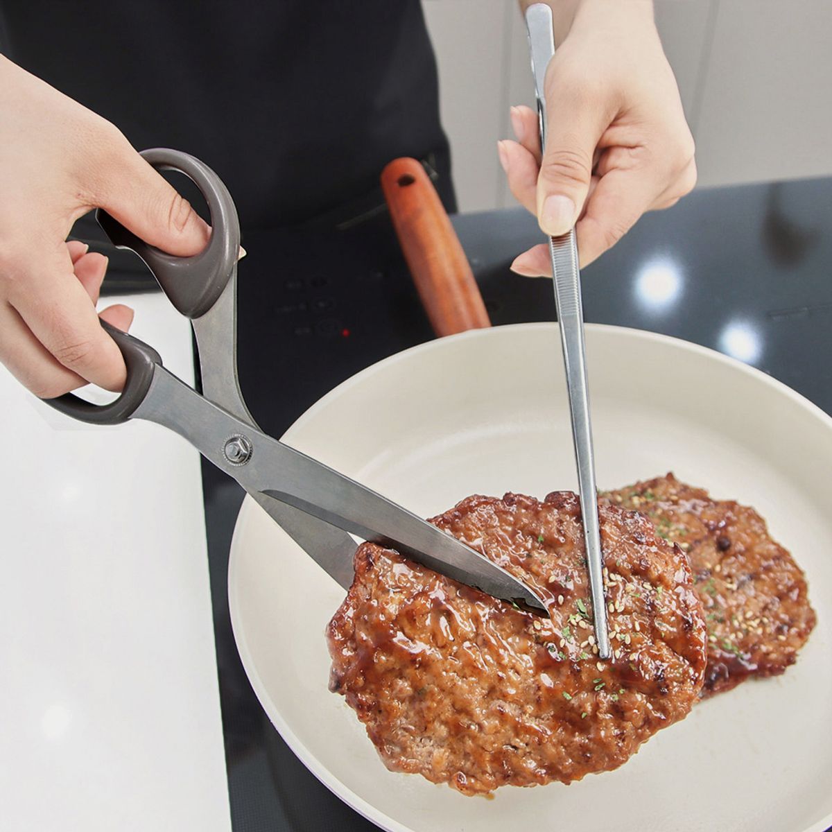 키친구(KITCHENGU) 스텐 주방 요리용 핀셋 조리용 고기집게 30cm