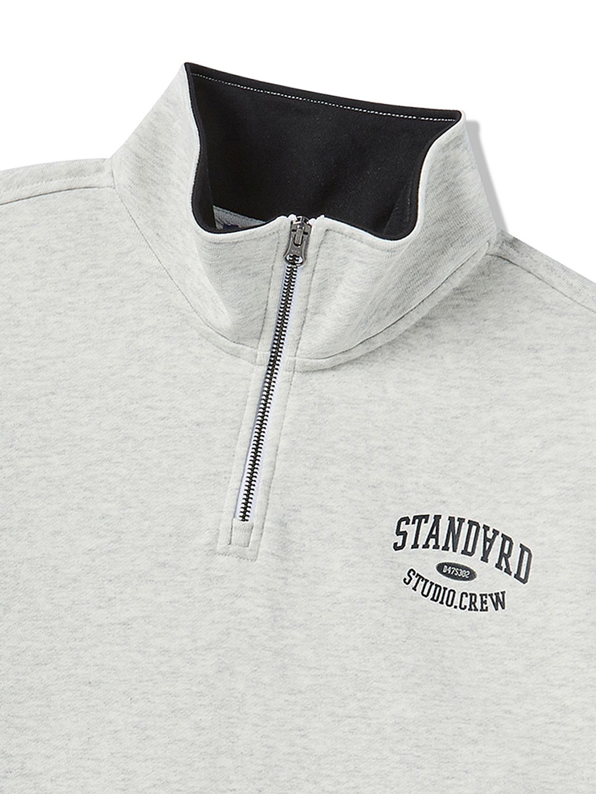 스트리트 스탠다드(STREET STANDARD) 크루 코어 하프집업 오트밀